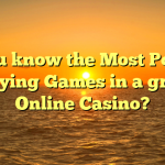 Do you know the Most Popular Playing Games in a great Online Casino?
